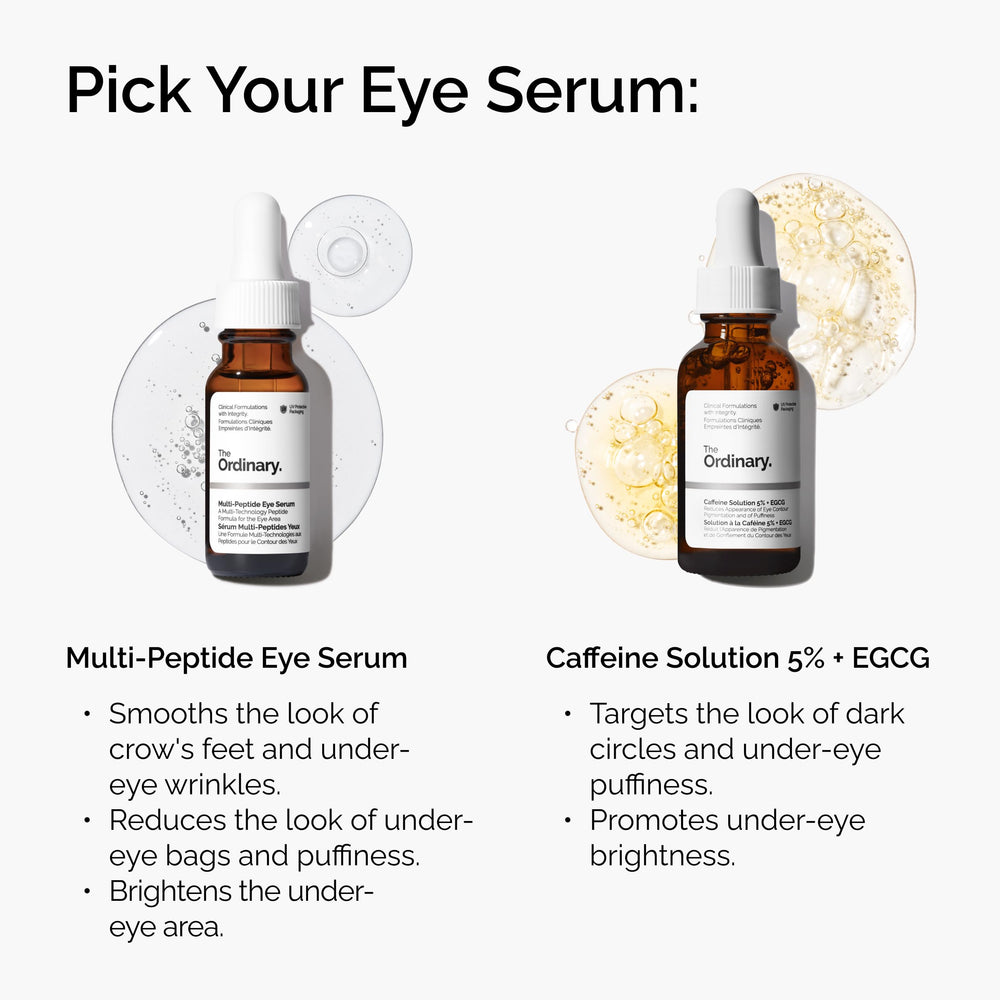 The Ordinary applied to eye contour demonstrating gentle patting technique benefit