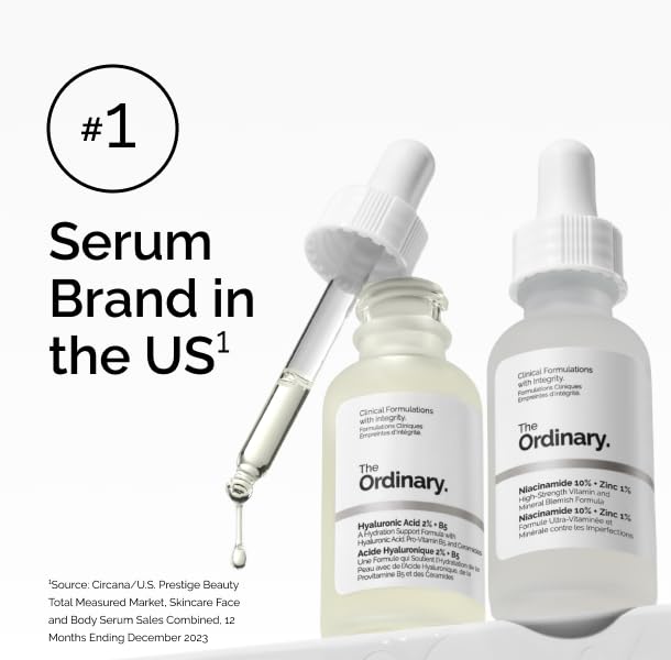 The Ordinary bottle next to a coin showing 0.5 fl oz travel-friendly size benefit