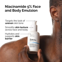 The Ordinary niacinamide emulsion pump close-up, precise targeted application