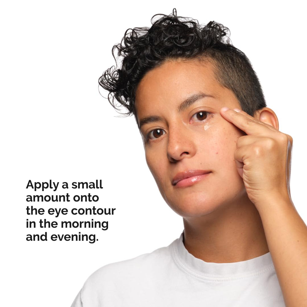 Drop of Multi-Peptide + HA Serum on skin, demonstrates lightweight texture and absorption