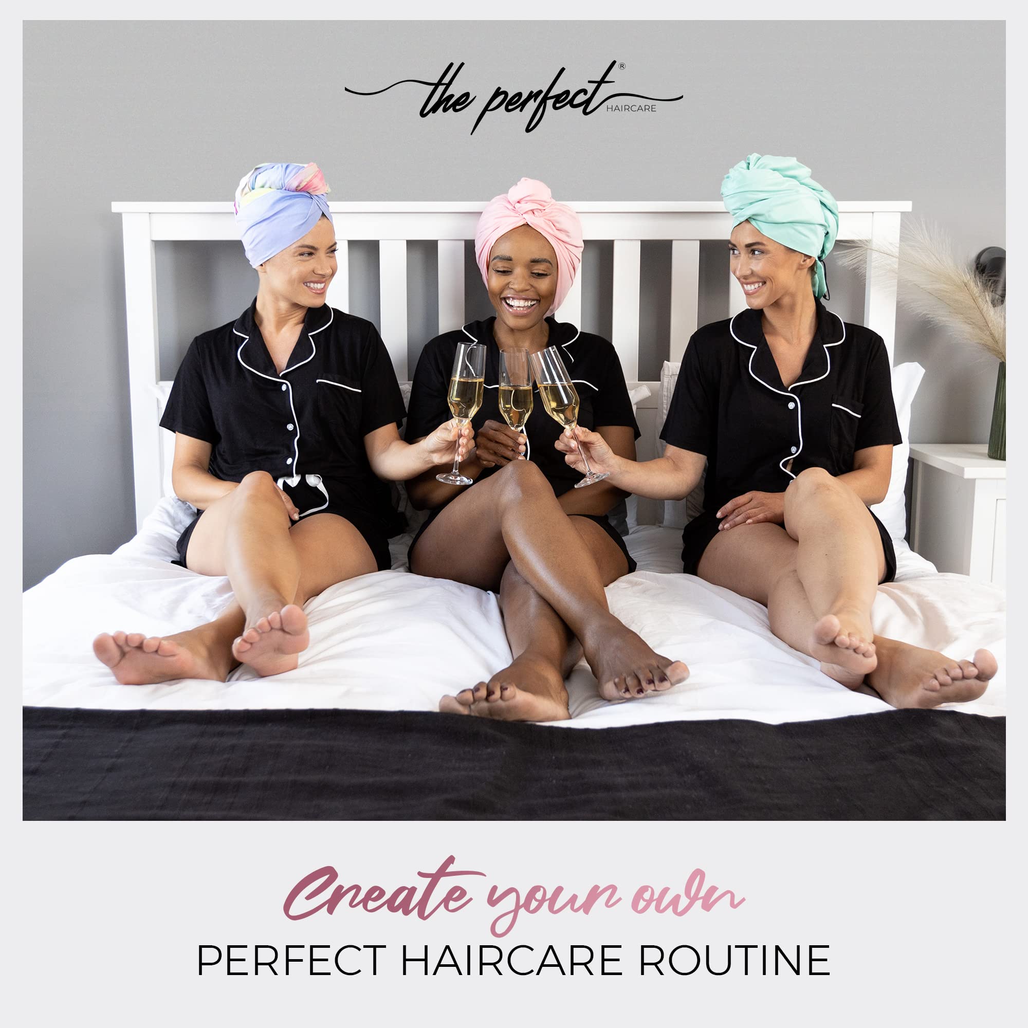 THE PERFECT HAIRCARE lifestyle bathroom scene showing travel readiness
