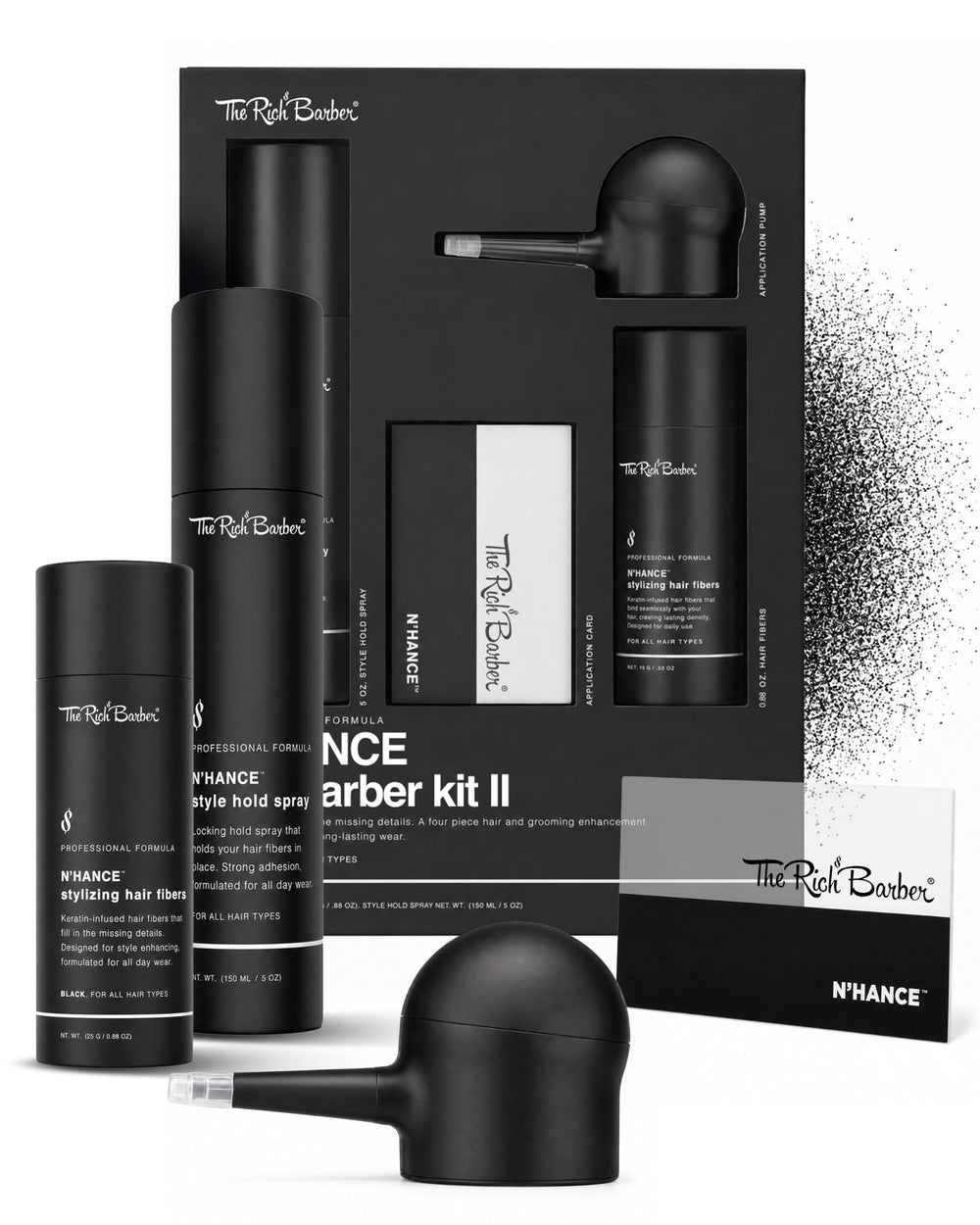 The Rich Barber front packaging of N'Hance Pro Kit showing full set and benefits