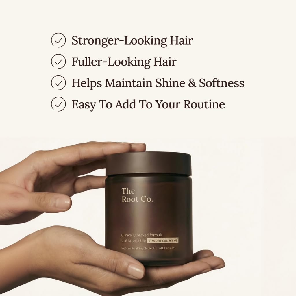 Close-up of The Root Co. capsule demonstrating smooth finish and easy-to-swallow design benefit