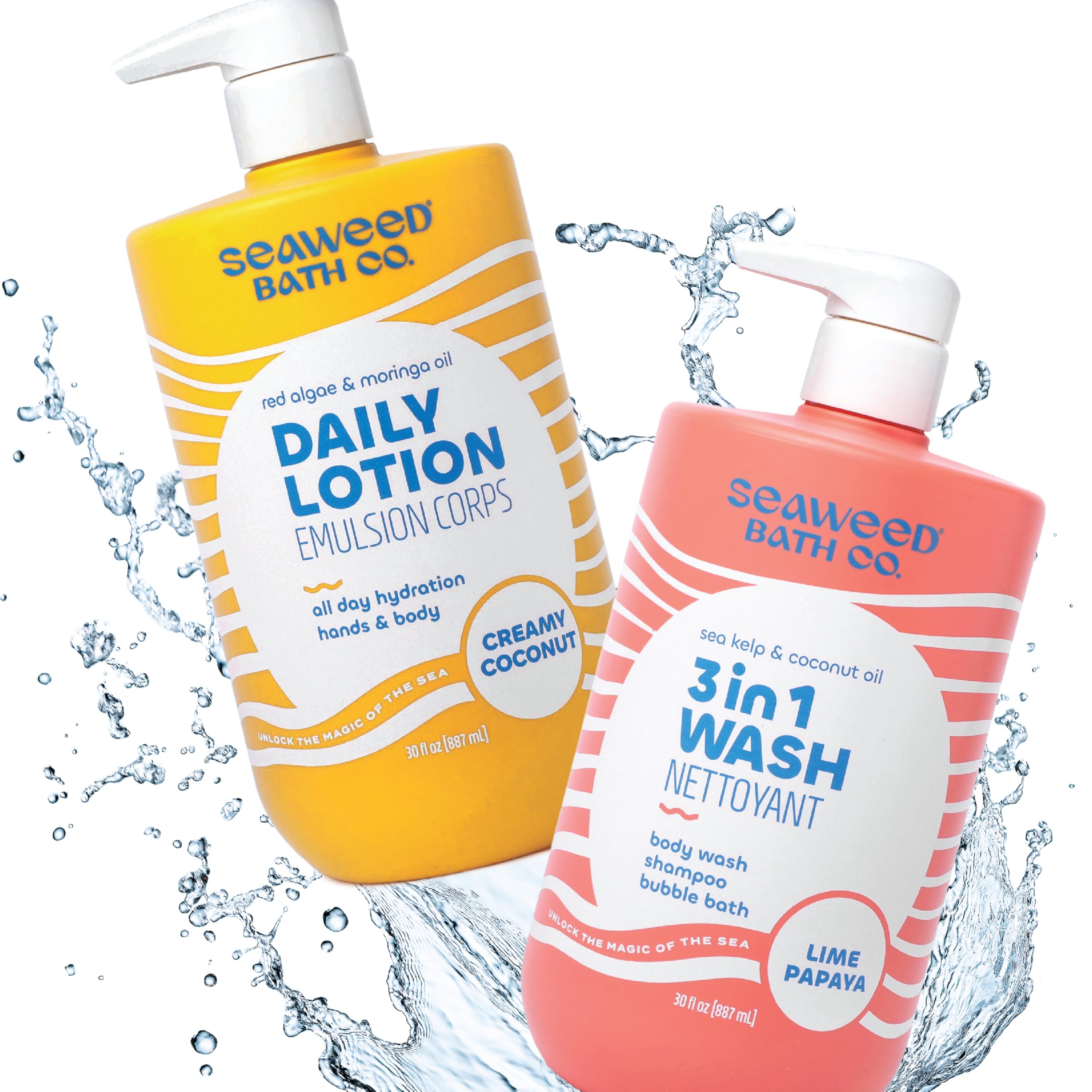 The Seaweed Bath Co. poured into tub creating bubbles for relaxing soak