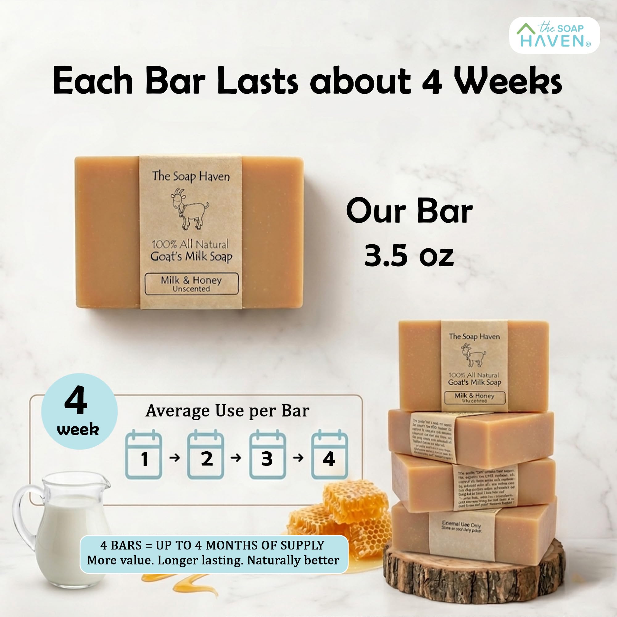 The Soap Haven bar on draining soap dish demonstrating proper storage to extend bar life