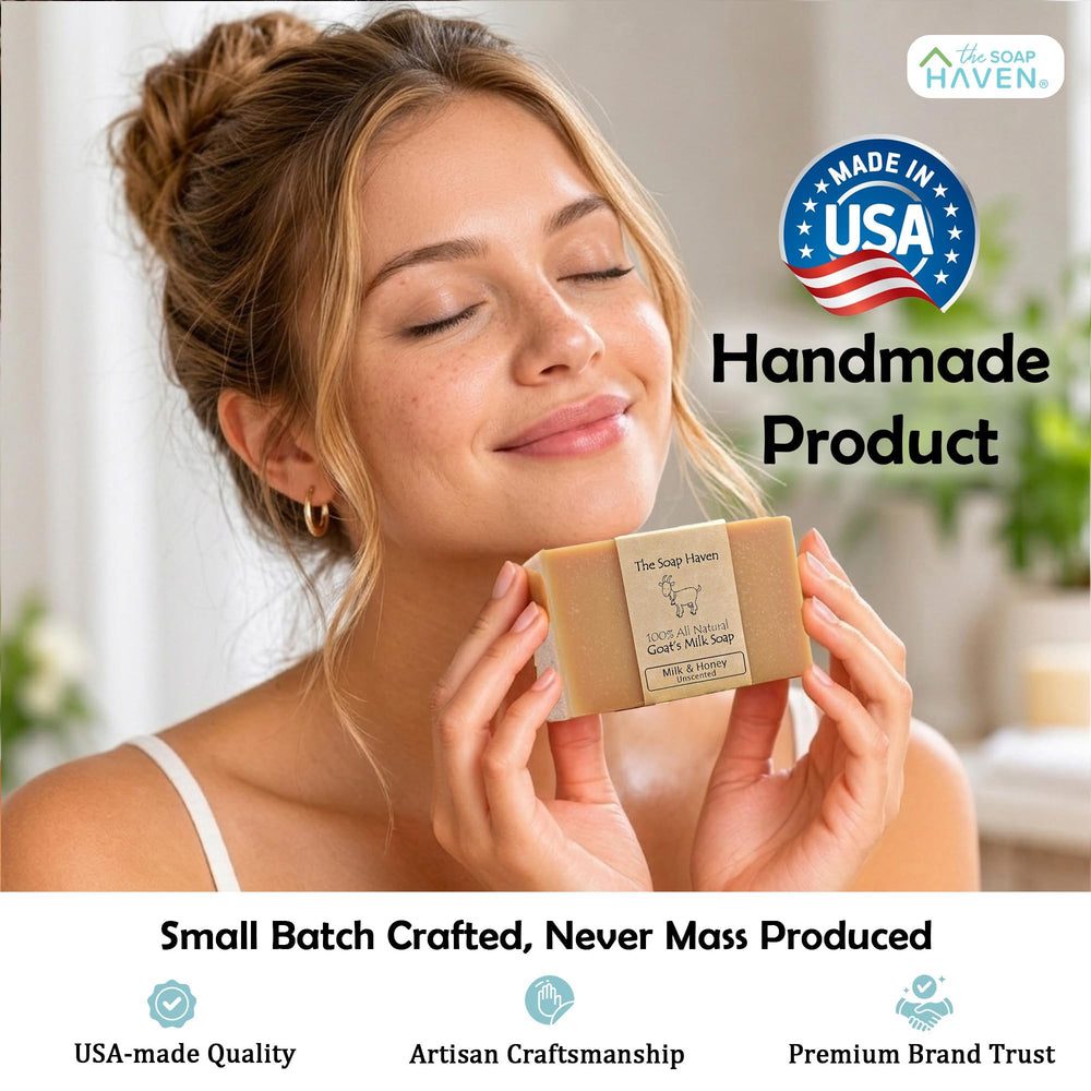 The Soap Haven lather on hand producing creamy bubbles for effective yet gentle cleansing