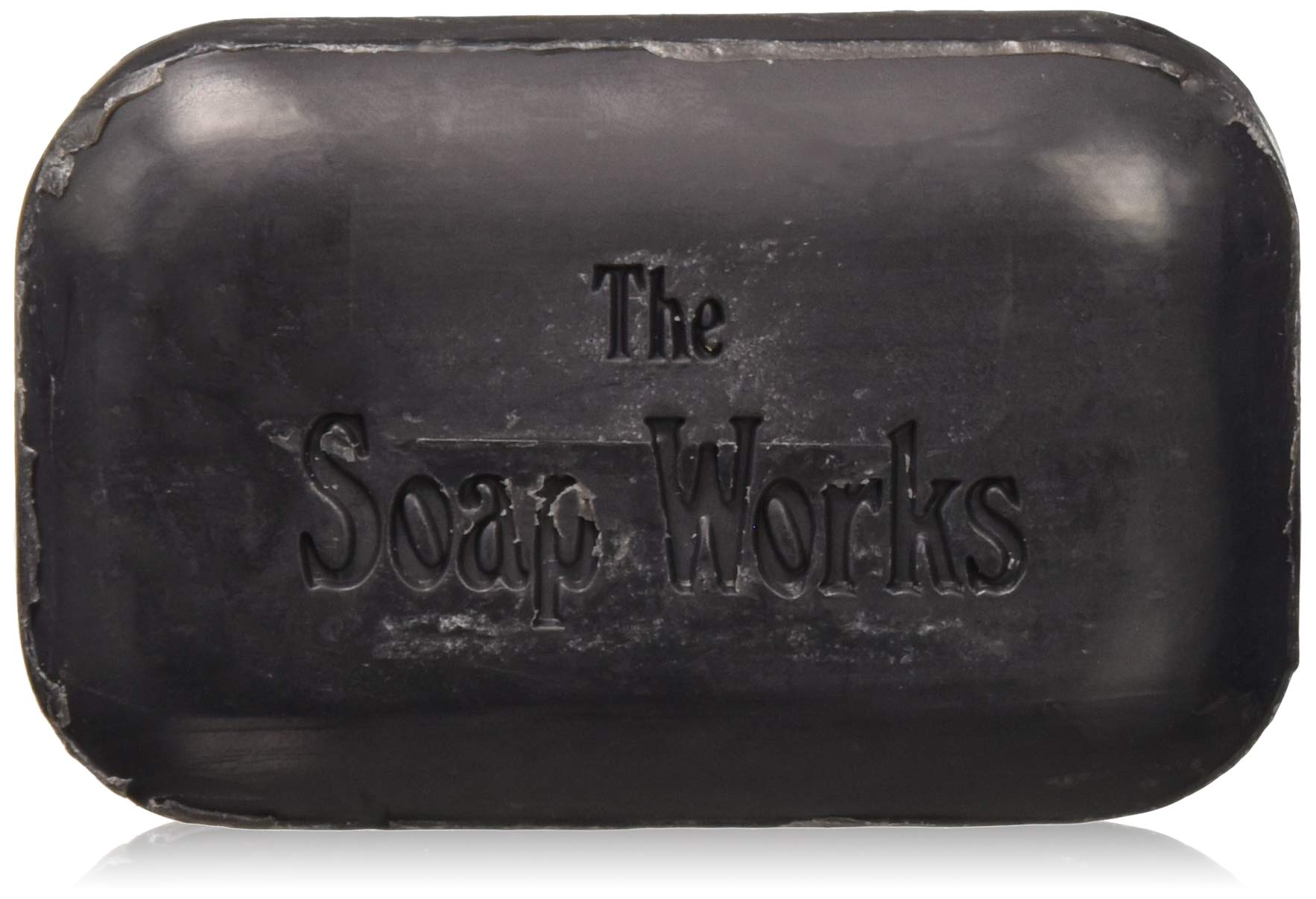 THE SOAP WORKS front view of six coal tar bars in box showing packaging and value