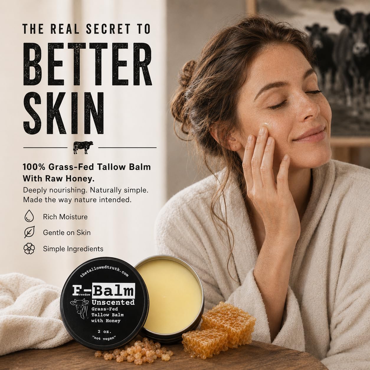 The Tallowed Truth grass-fed tallow ingredient in bowl showing natural sourcing benefit