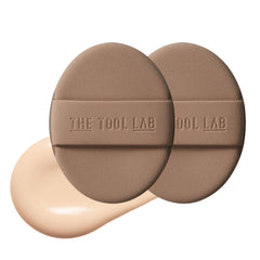 THE TOOL LAB oval puff front view showing smooth glow surface and even application benefit