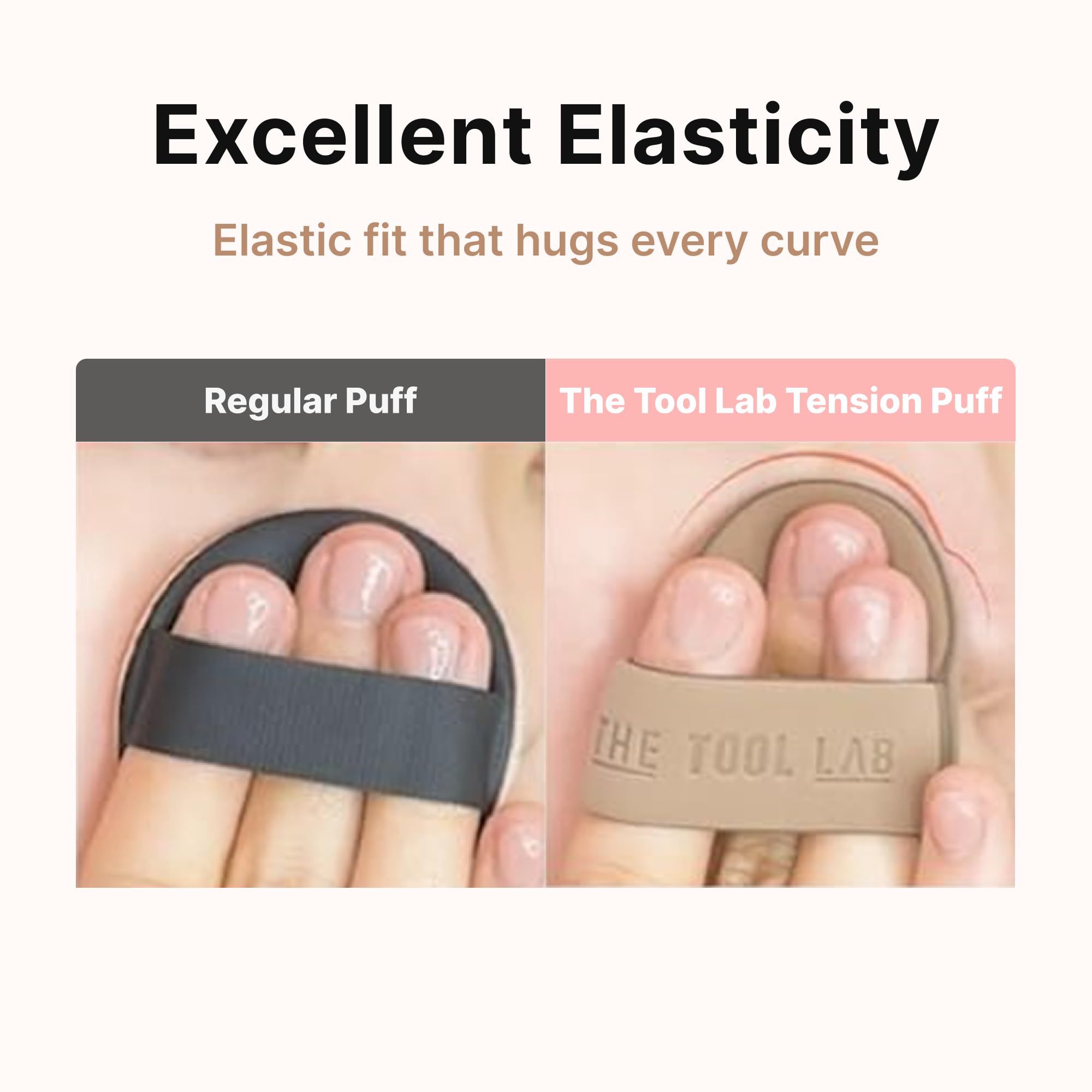 THE TOOL LAB puff beside ruler showing 2.1 inch scale for fit clarity and sizing assurance