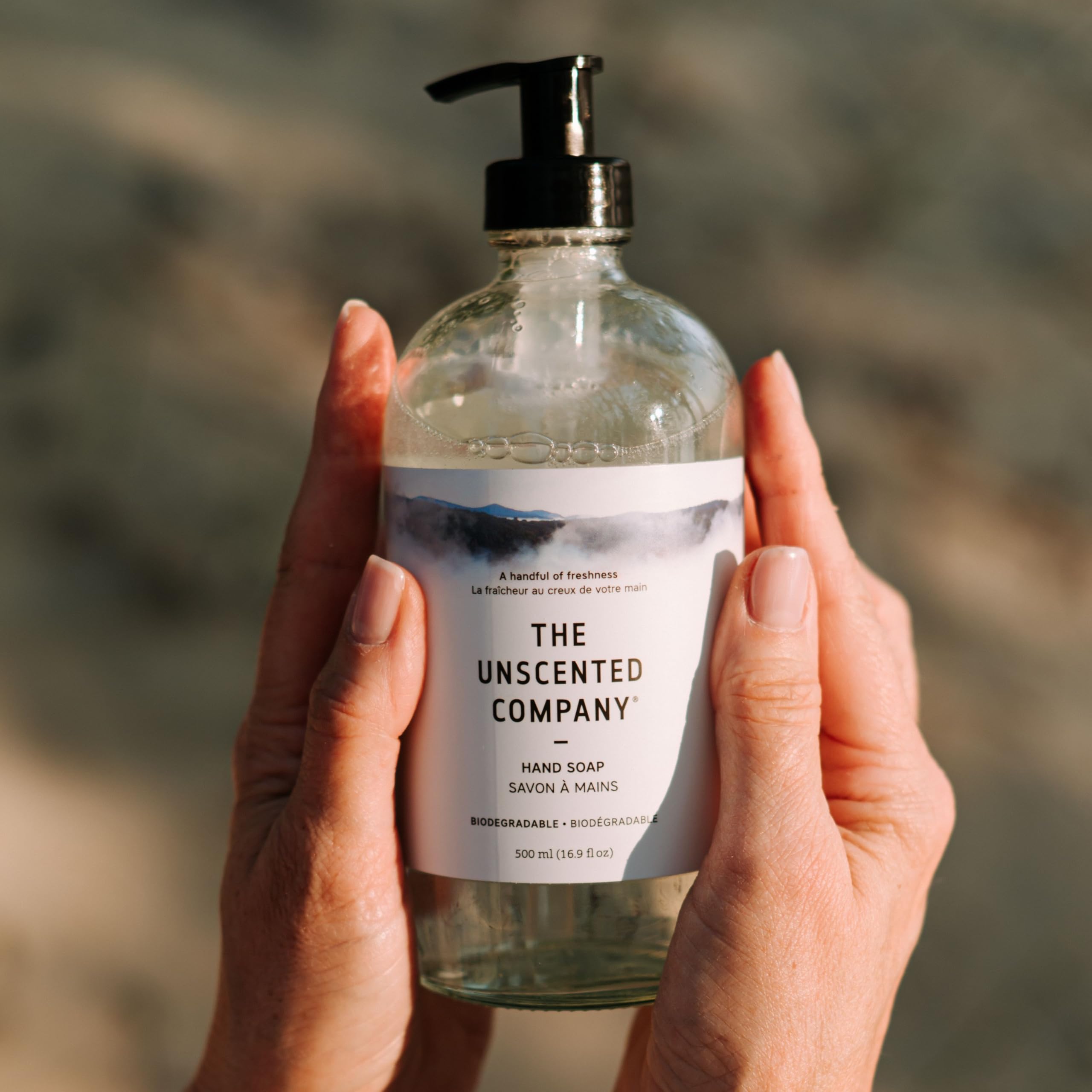 The Unscented Company clear soap texture closeup showing gentle lather for sensitive skin benefit