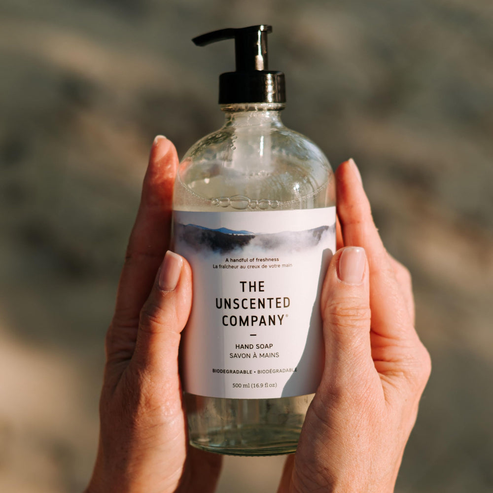 The Unscented Company clear soap texture closeup showing gentle lather for sensitive skin benefit