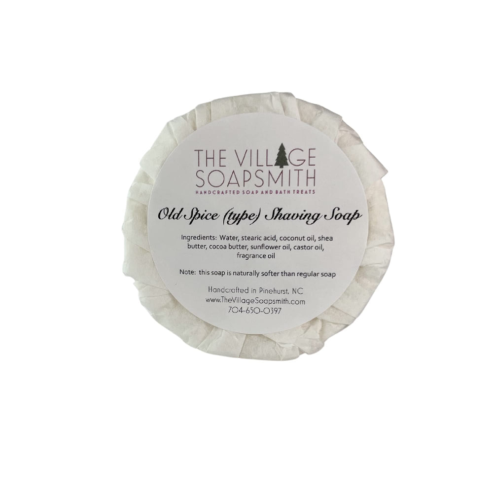 The Village Soapsmith Old Spice front view showing classic bar and clean edges, appealing aroma