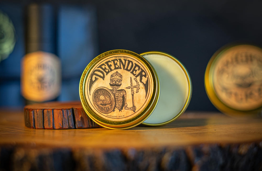 THE VINTAGE GROOMING CO. man styling mustache outdoors for on-the-go control