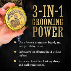 THE VINTAGE GROOMING CO. open tin showing smooth balm texture and easy warming