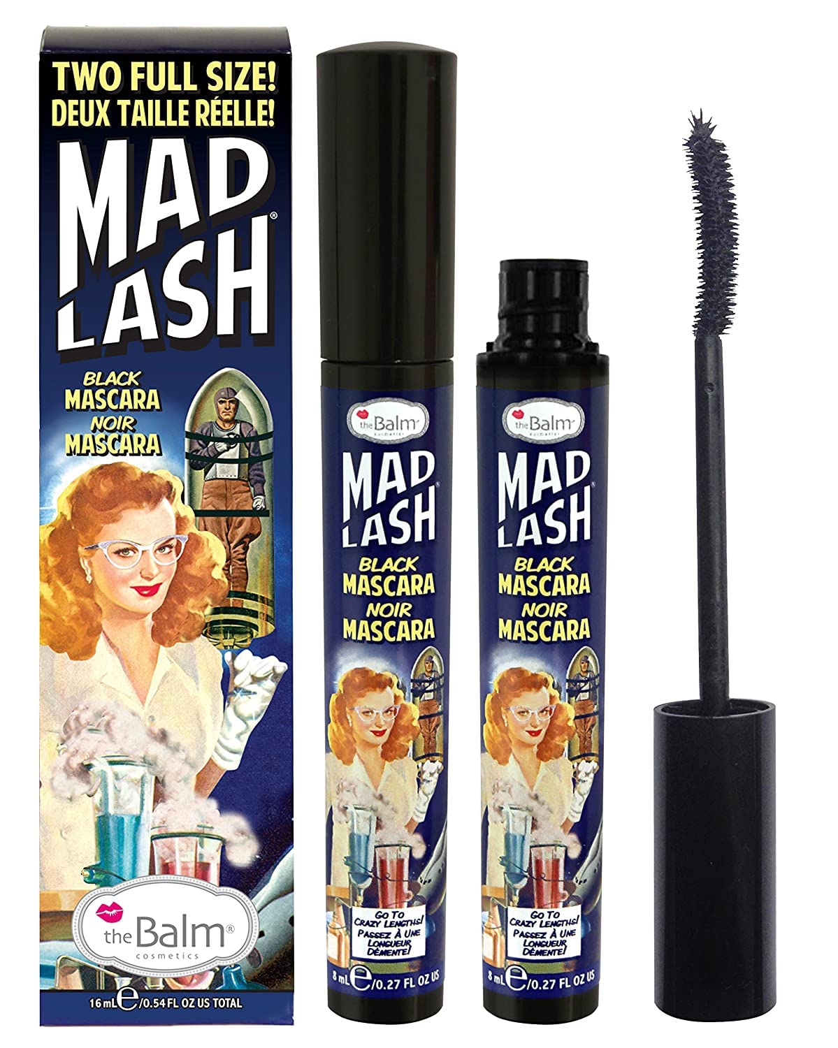 theBalm Mad Lash front packaging showing twin tubes and value set benefit