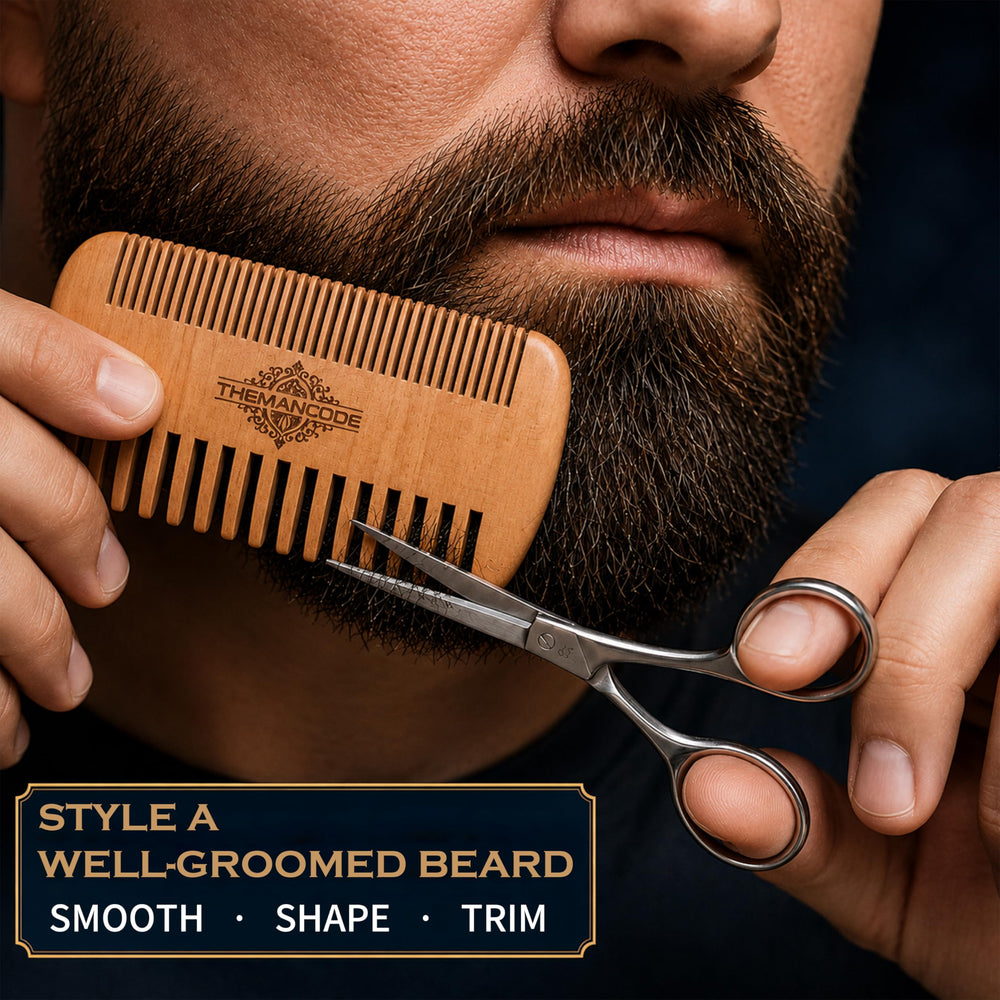 THEMANCODE brush and comb layout for detangling and styling control
