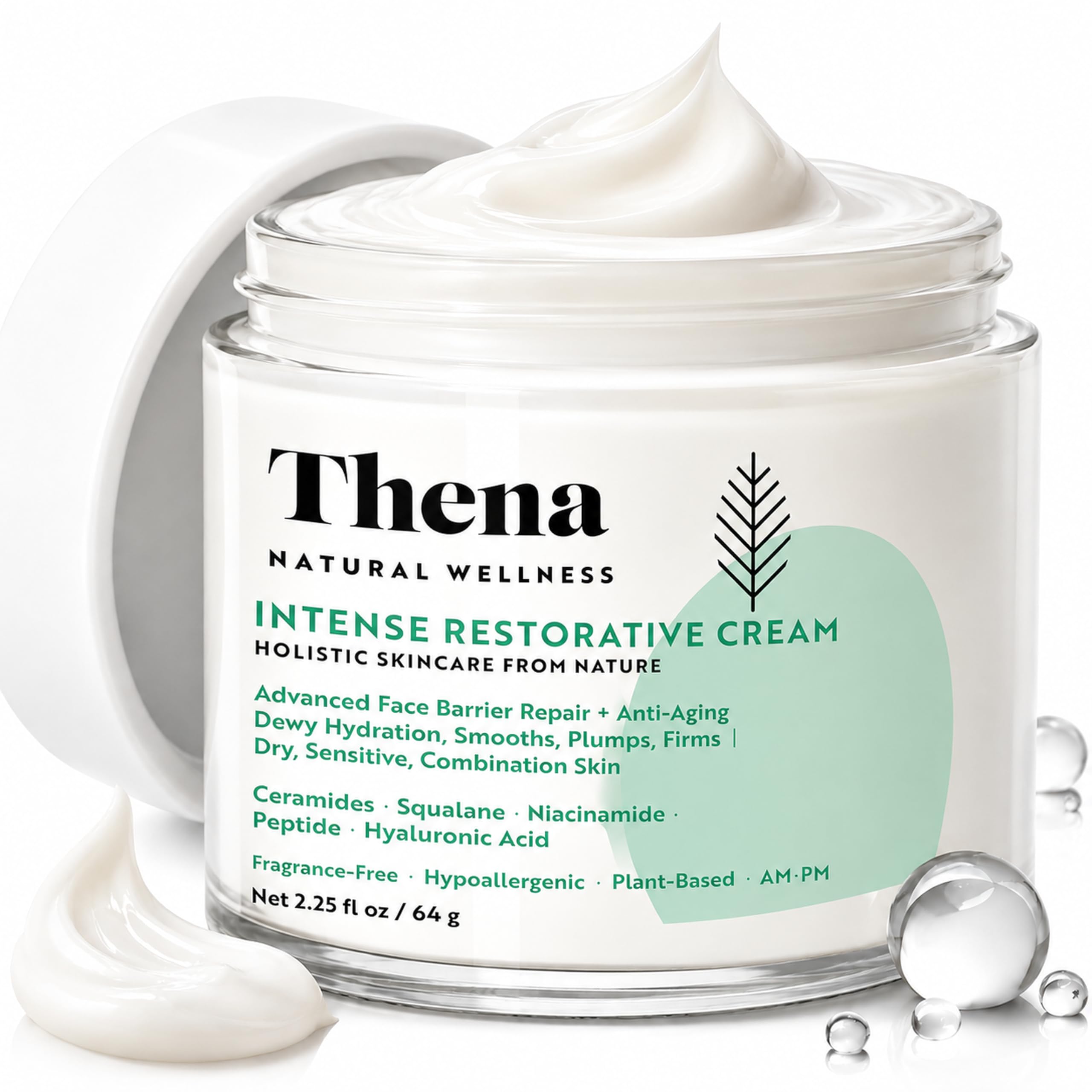 THENA cream texture close-up highlighting lightweight hydration