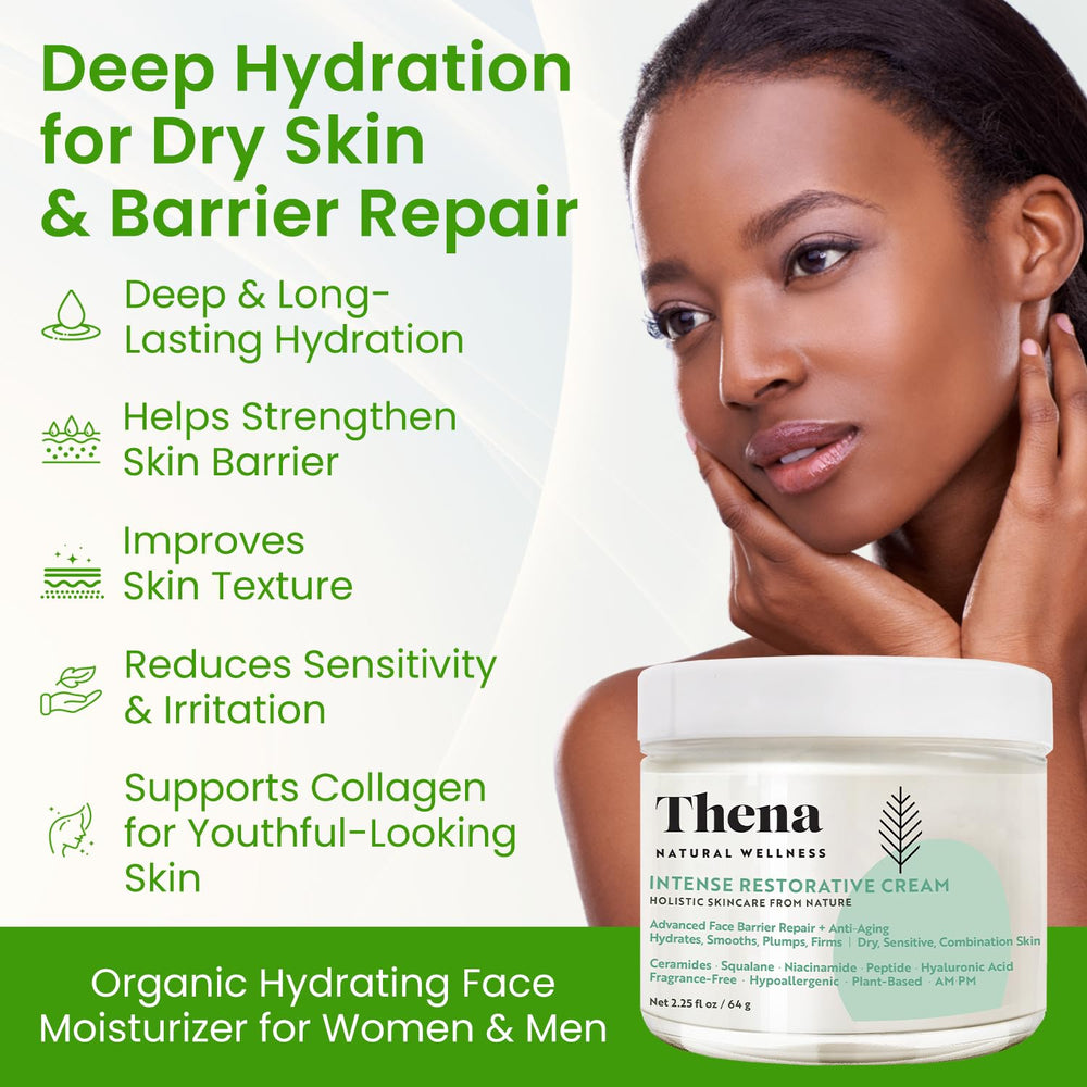 THENA open jar revealing smooth non-greasy cream surface