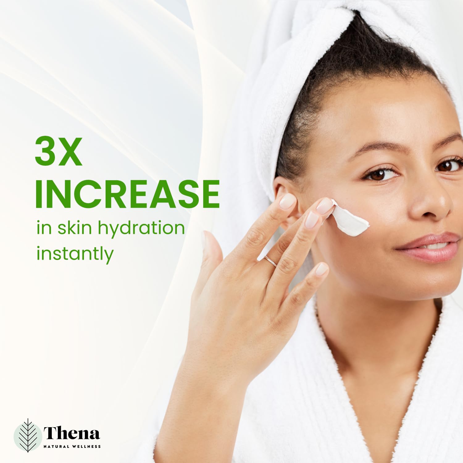 THENA calming cream shown after facial treatment to soothe skin