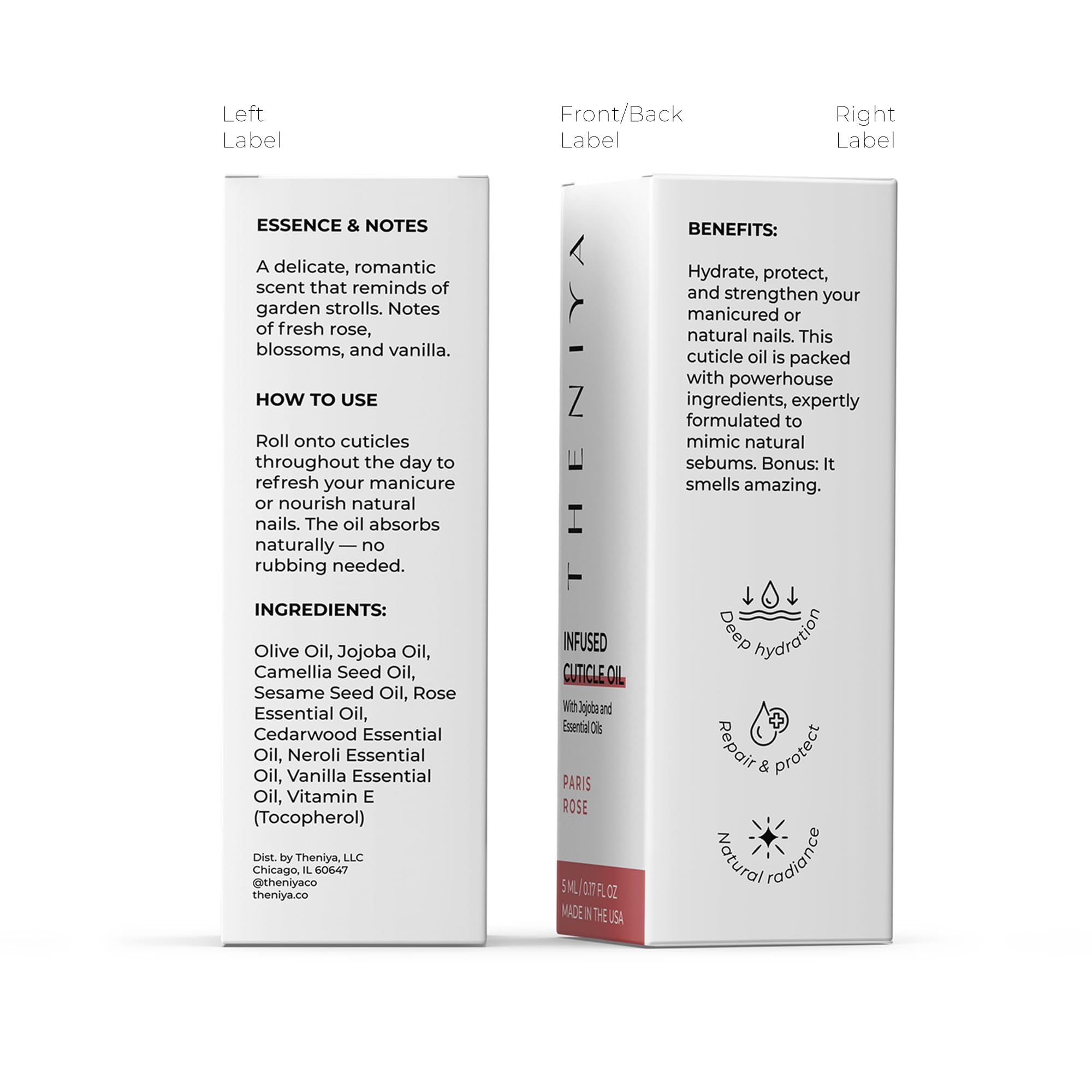 Theniya application on cuticle showing targeted hydration benefit