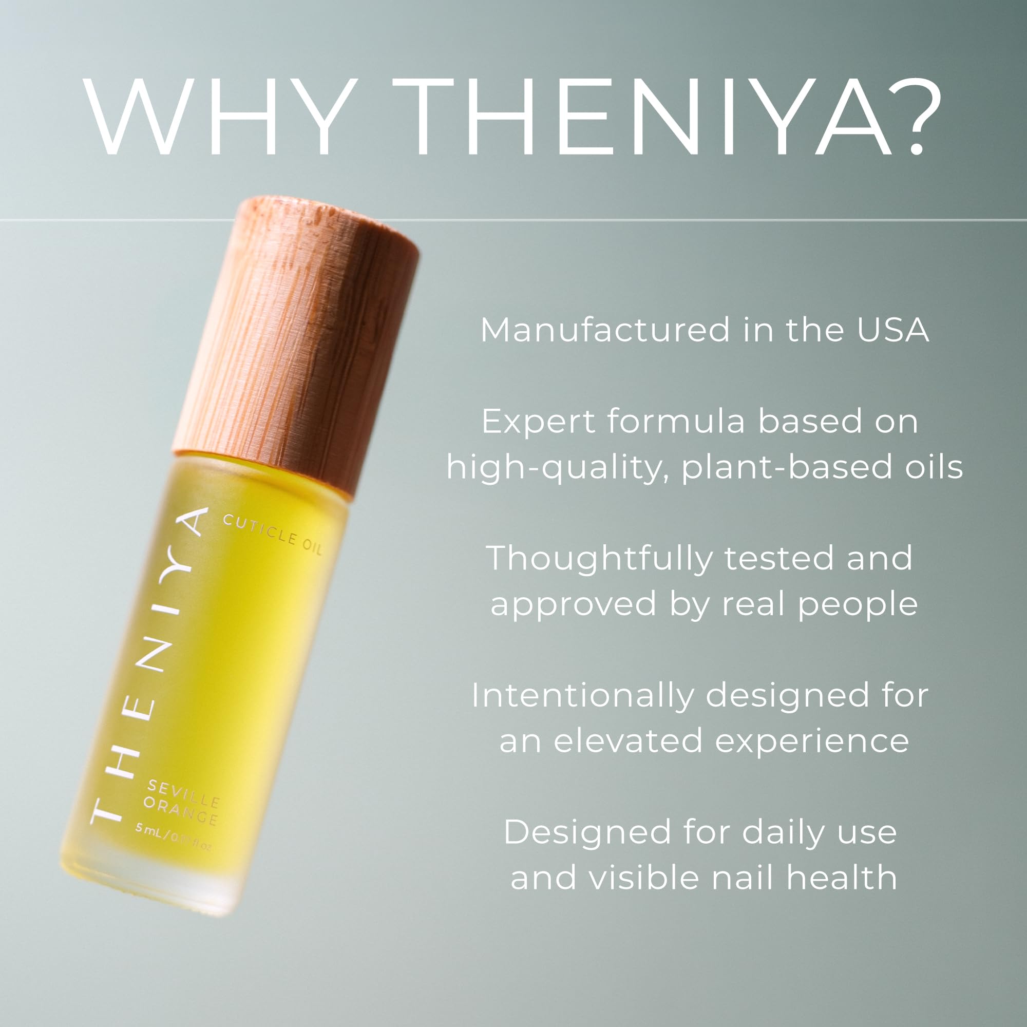 Theniya bottle inside a purse demonstrating portable nail care benefit
