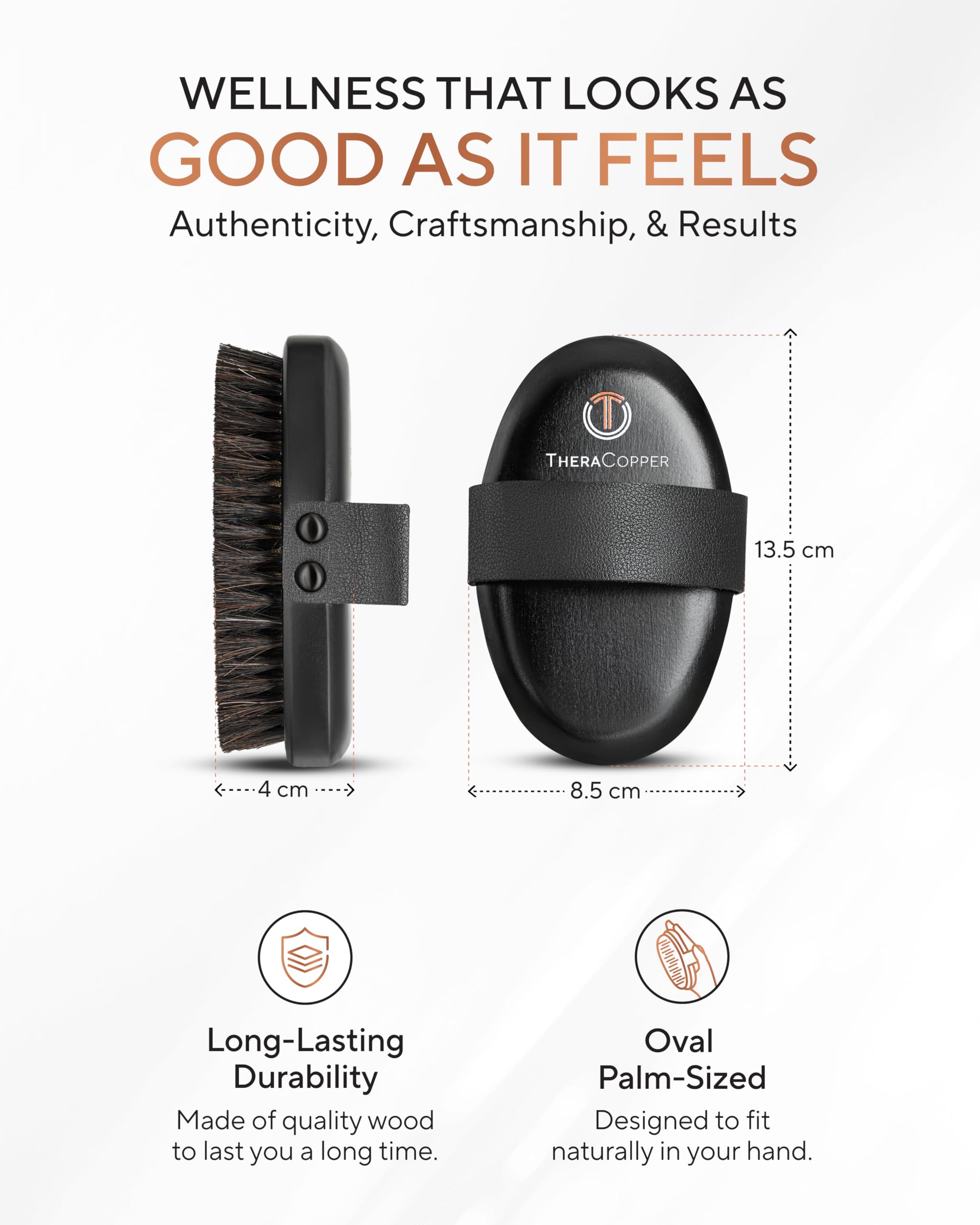 TheraCopper packaging box opened showing brush and accessories for gifting or storage