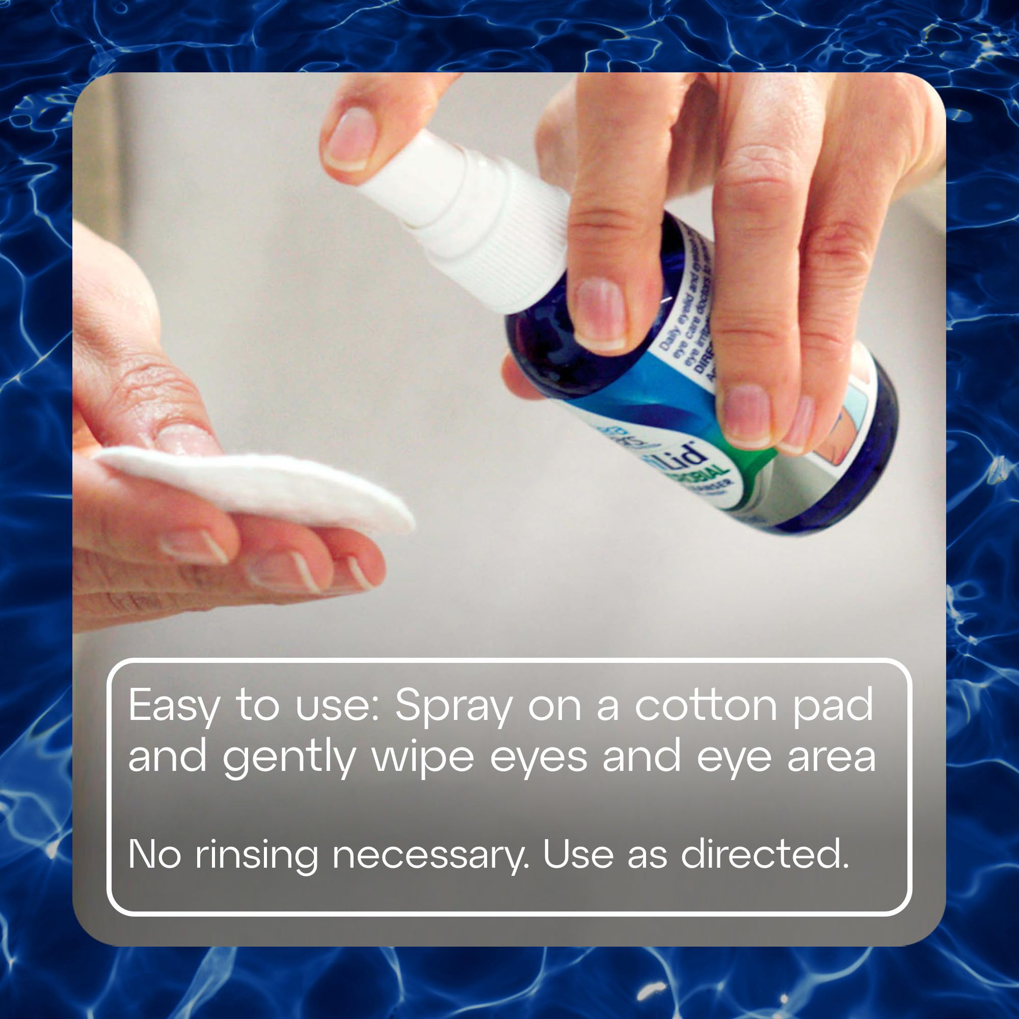 TheraTears SteriLid being applied to eyelid showing targeted cleansing benefit