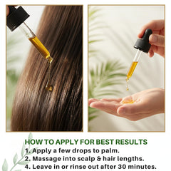 THERAVITARX applied to scalp with fingertips to hydrate dry areas