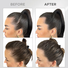 Thick Fiber application demo along hairline for instant concealment benefit