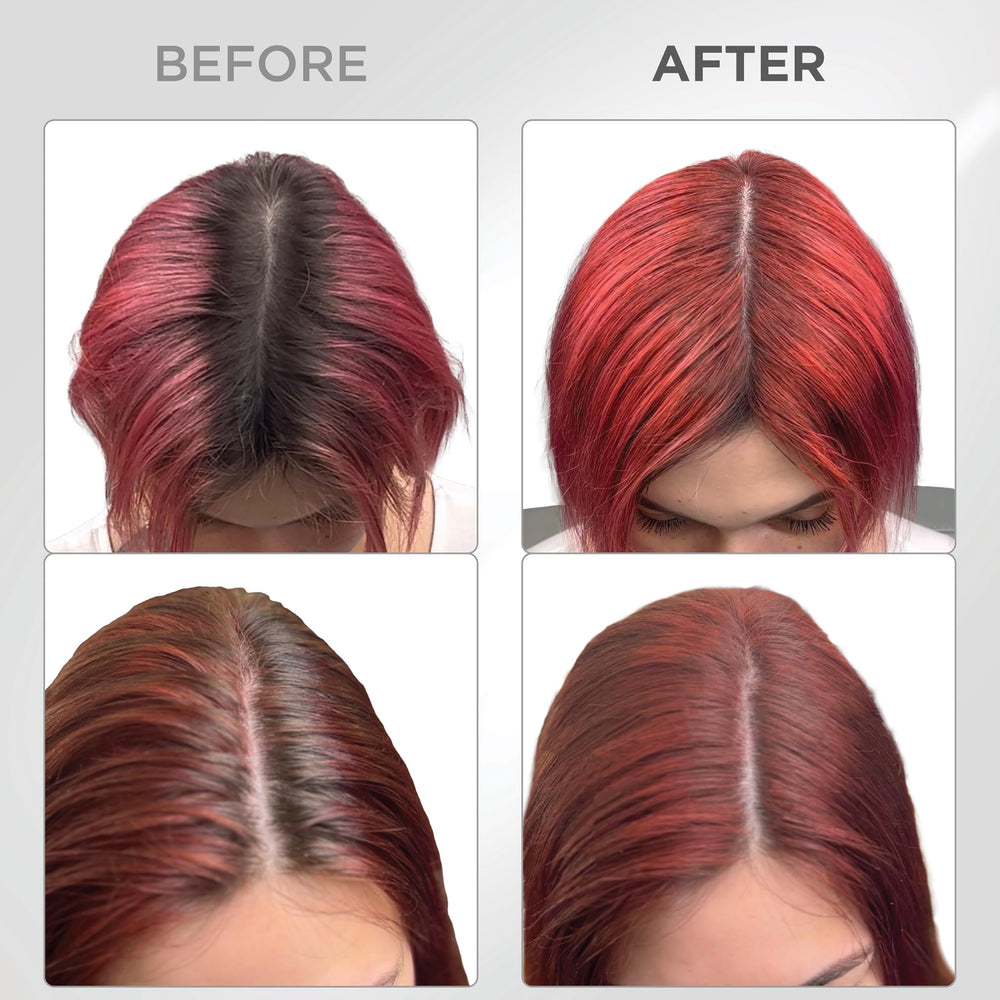 THICK FIBER before and after partline demonstrating increased hair density