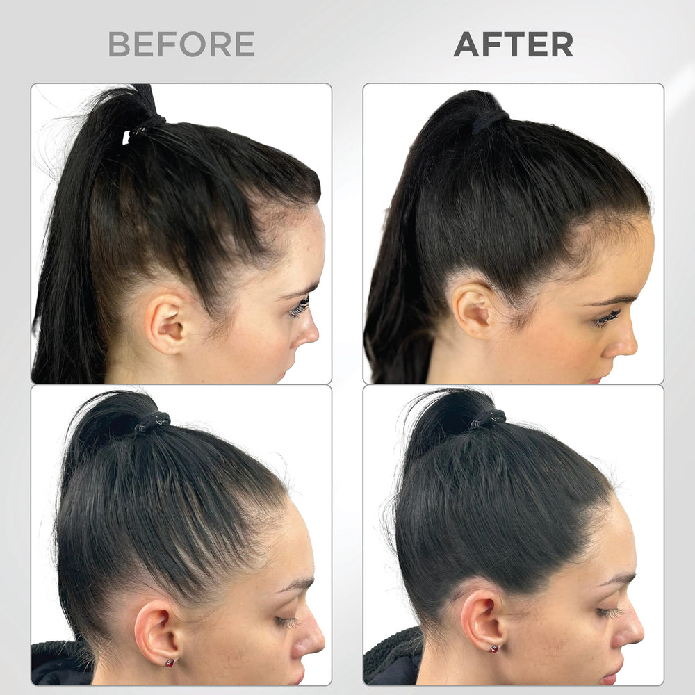 THICK FIBER before and after on part line, visibly fuller look