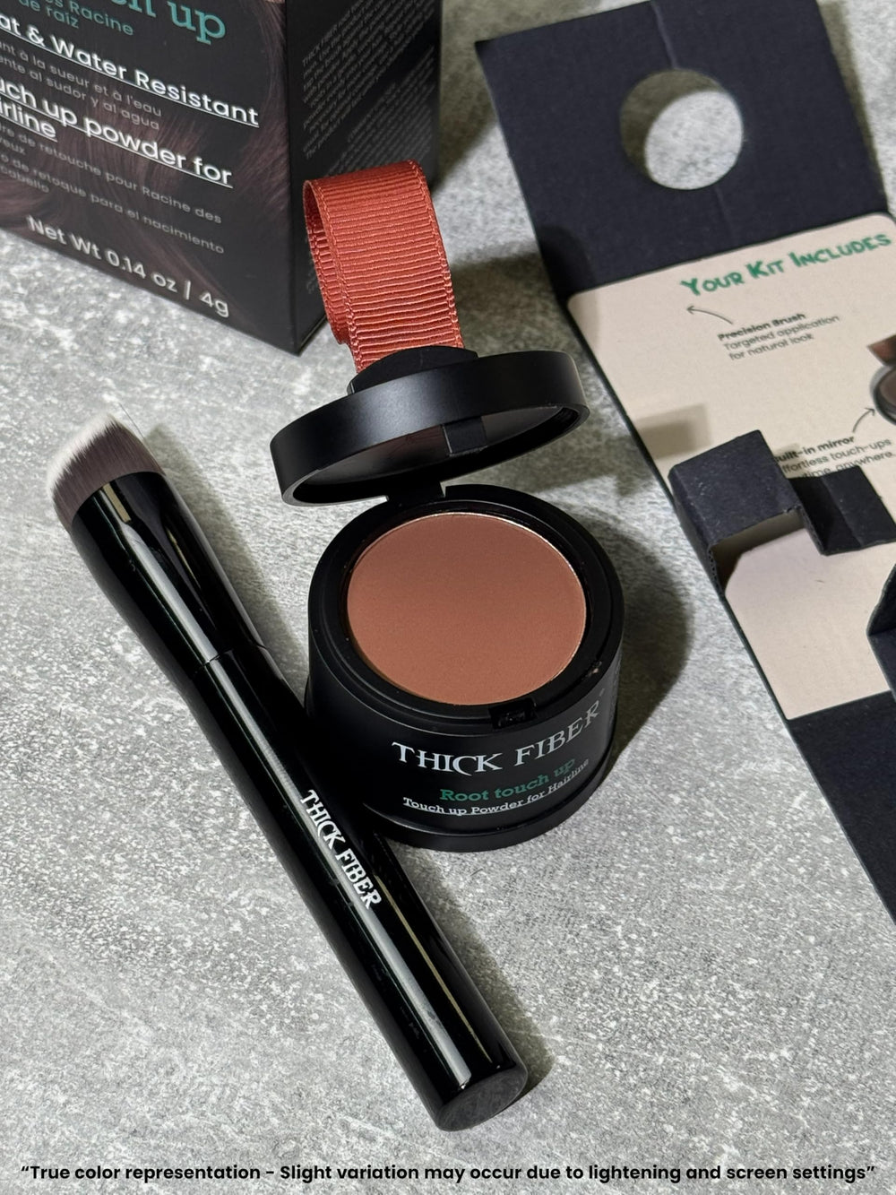 THICK FIBER before-and-after comparison showing thicker-looking hairline
