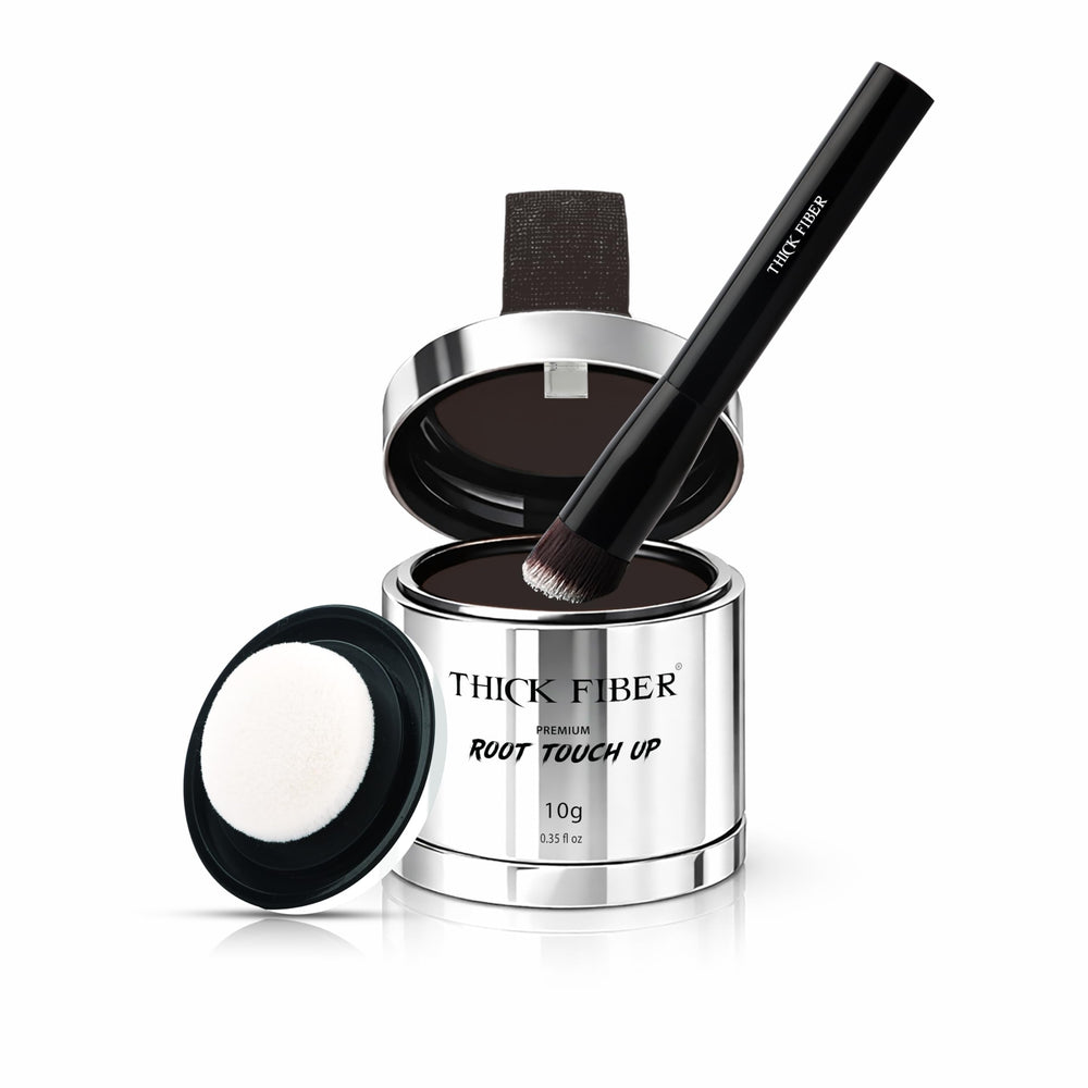 THICK FIBER front packaging showcasing compact kit and benefit of instant coverage