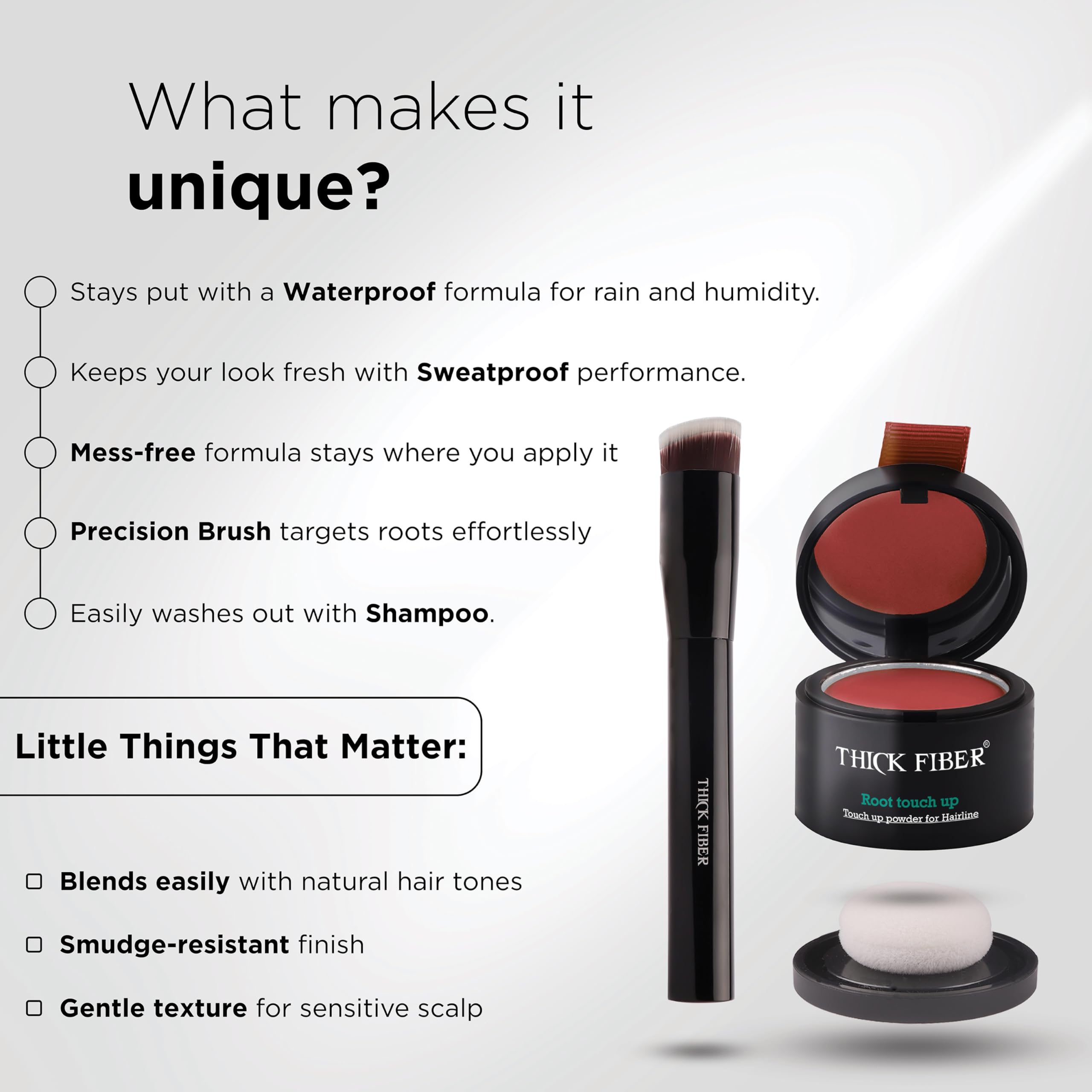 THICK FIBER size comparison showing compact kit easy to carry