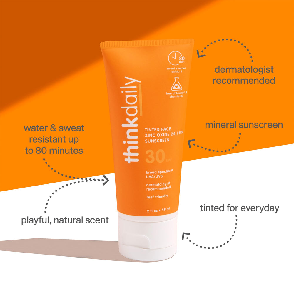 Think brand close-up texture showing sheer tint and quick absorption benefit