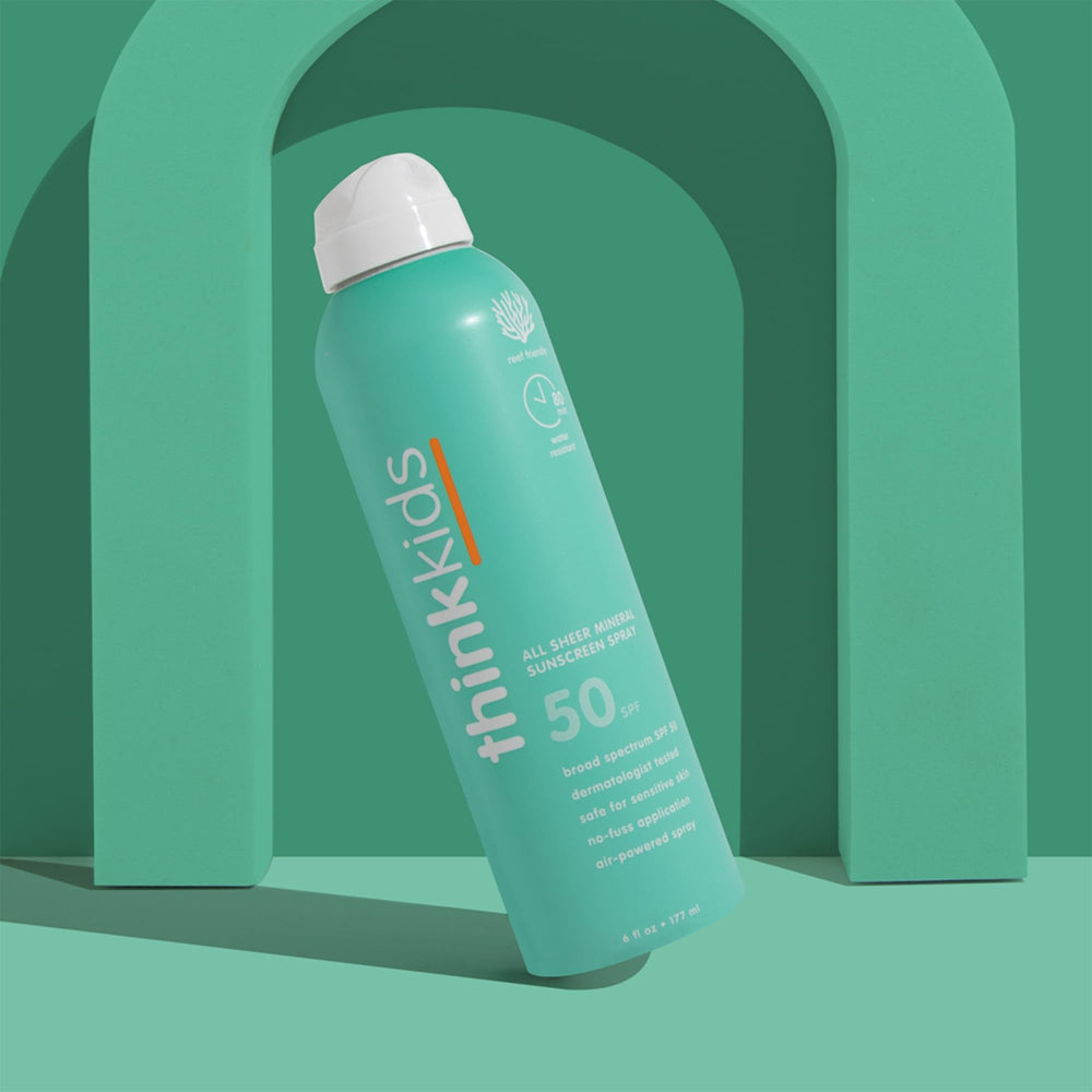 THINK sunscreen texture on skin showing non-greasy, quick absorption