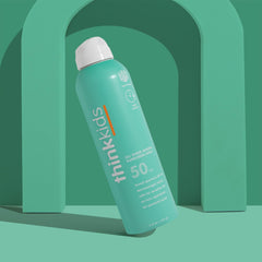 THINK sunscreen texture on skin showing non-greasy, quick absorption