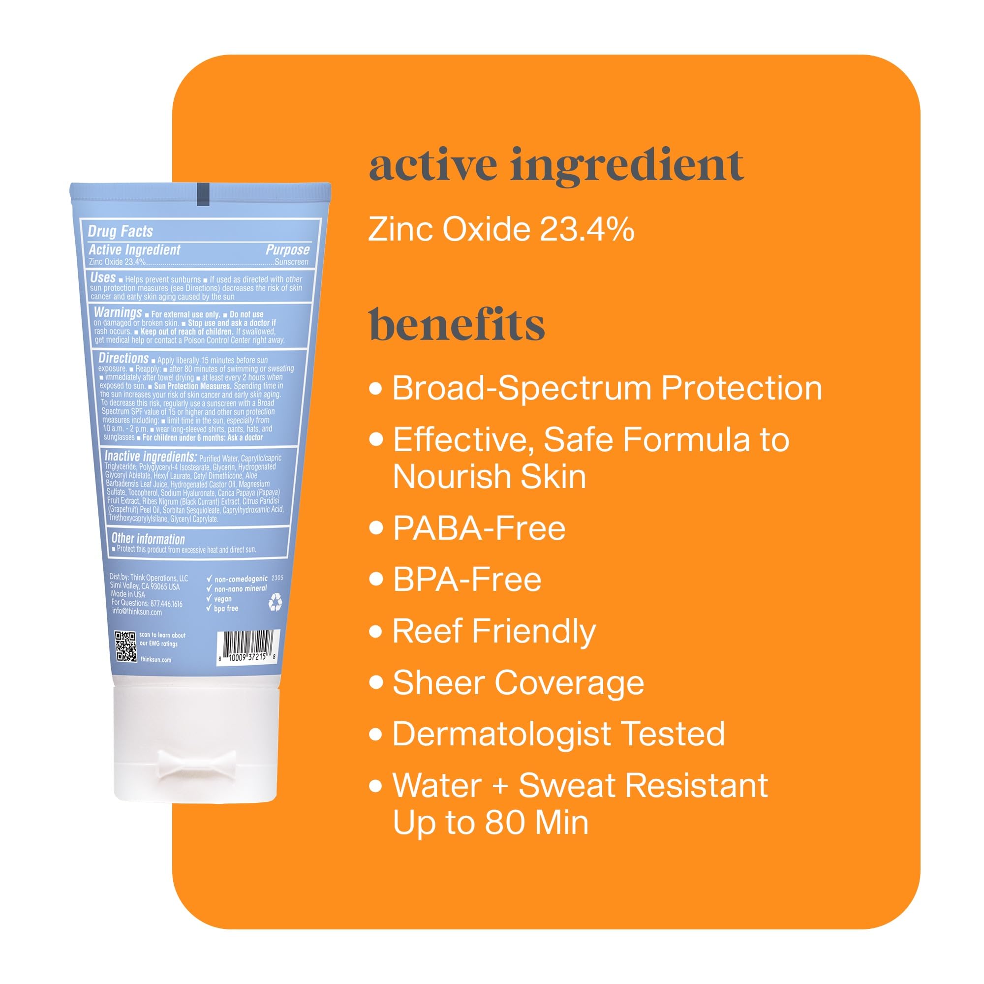 Thinksport clear texture closeup demonstrating lightweight, non-greasy finish