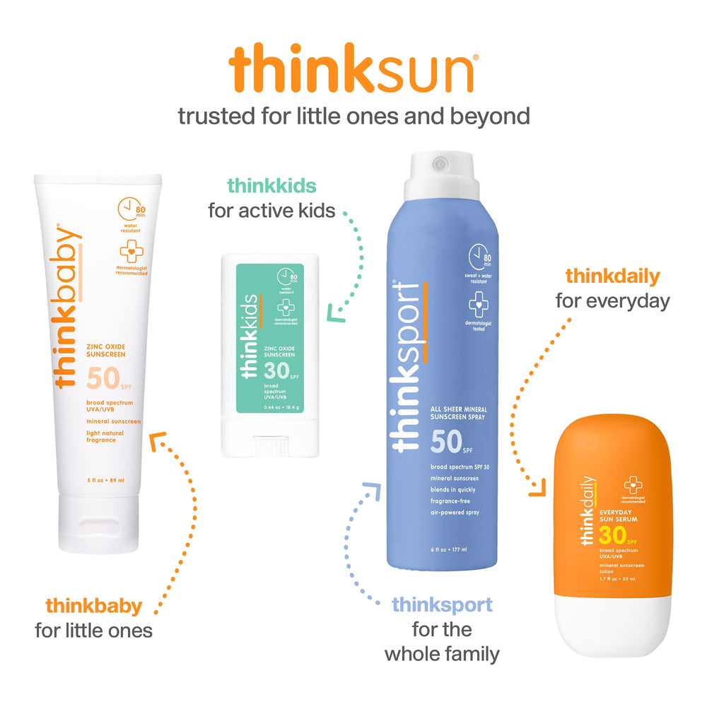 Thinksport tube in beach bag highlighting everyday outdoor sun care