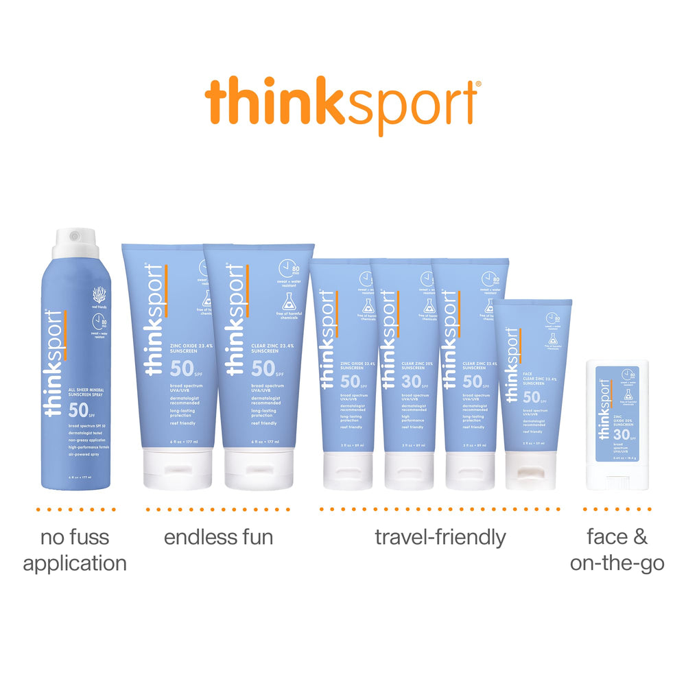 Thinksport on lifeguard applying before swim for water-resistant protection