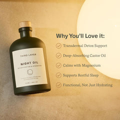 Third Layer oil poured drop demonstrating rich texture and deep absorption benefit