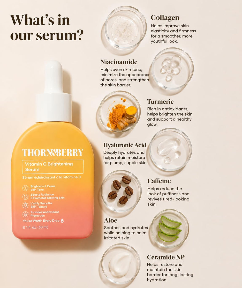 THORN & BERRY label close-up highlighting key actives and clear benefits