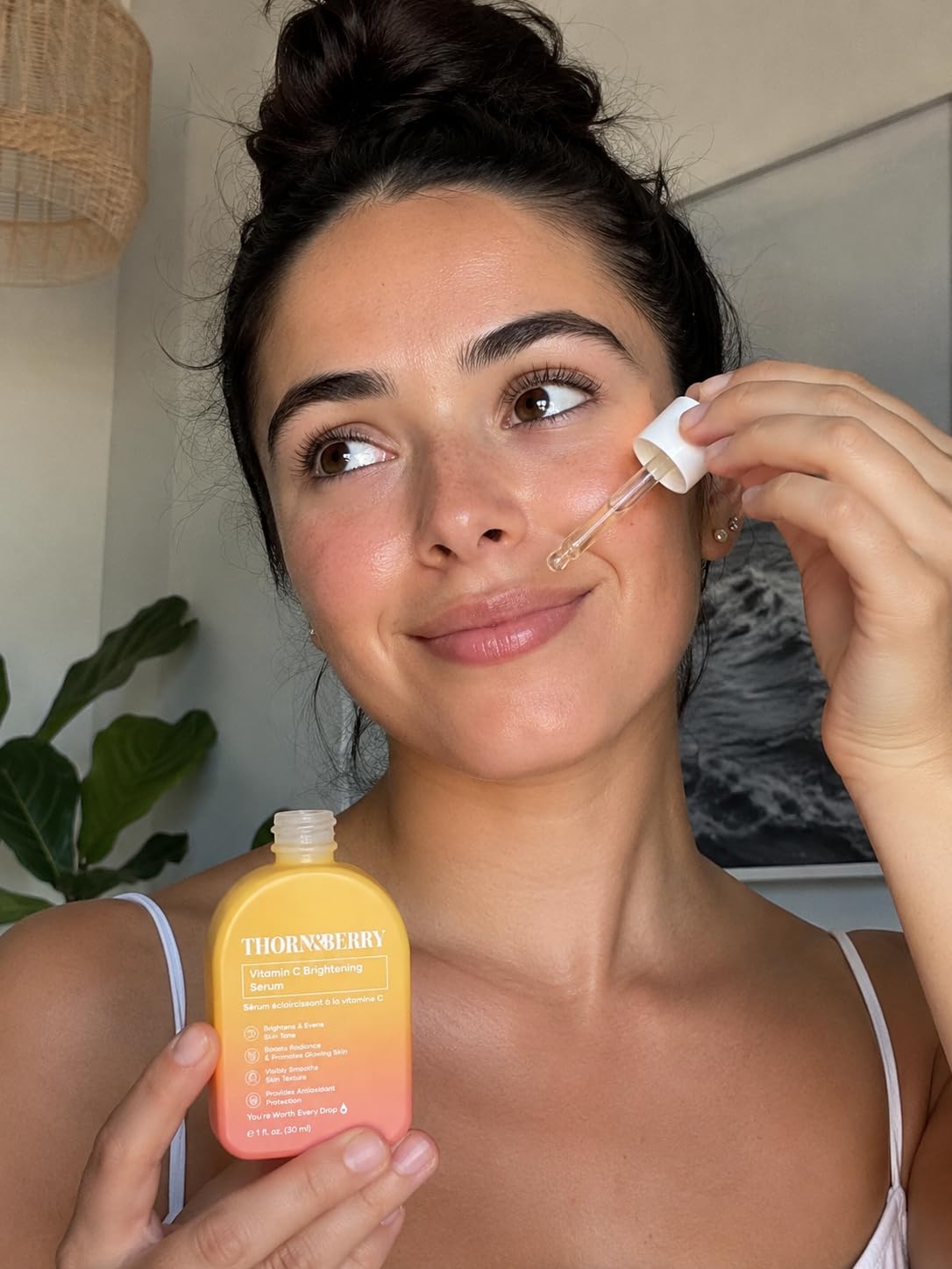 THORN & BERRY in bathroom routine setting to illustrate daily use benefit