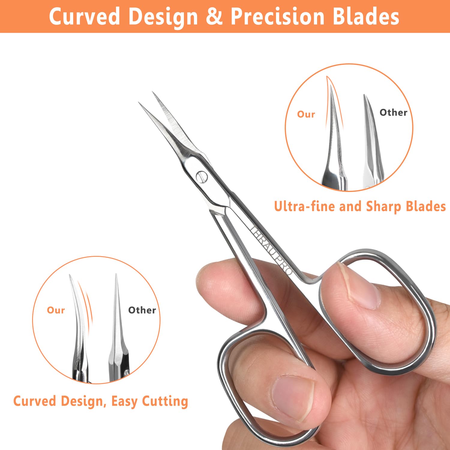 THRAU blade close-up highlighting sharp surgical-grade stainless-steel edge