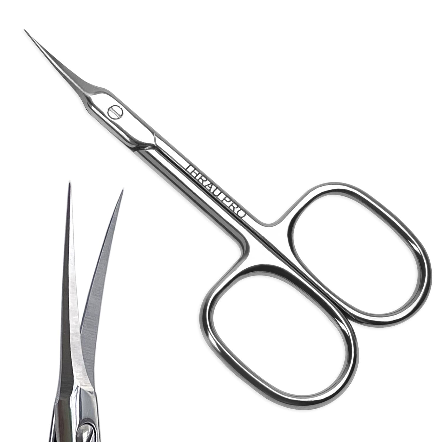 THRAU scissors front packaging showing compact grooming tool and benefits