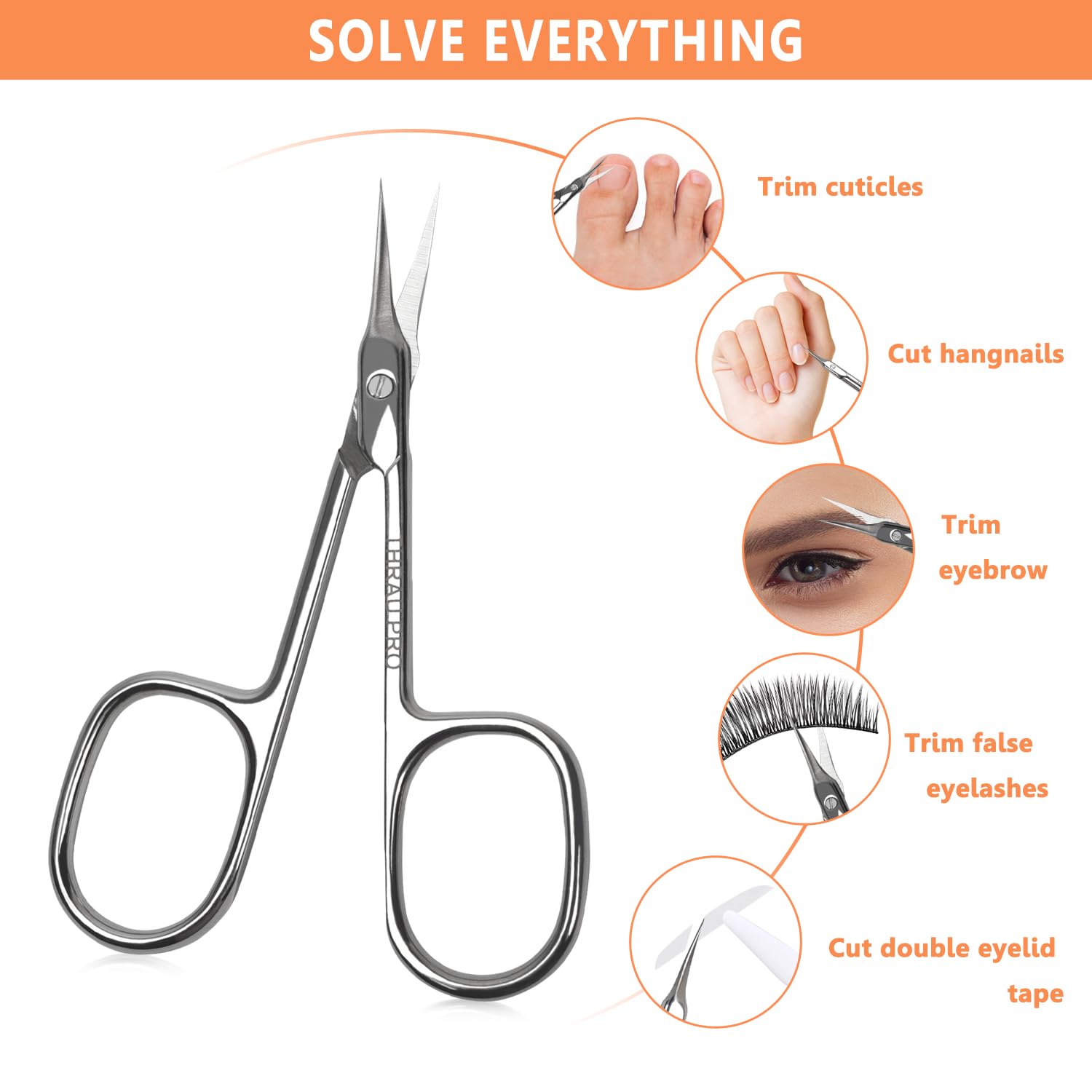 THRAU scissors trimming a cuticle demonstrating clean, controlled results
