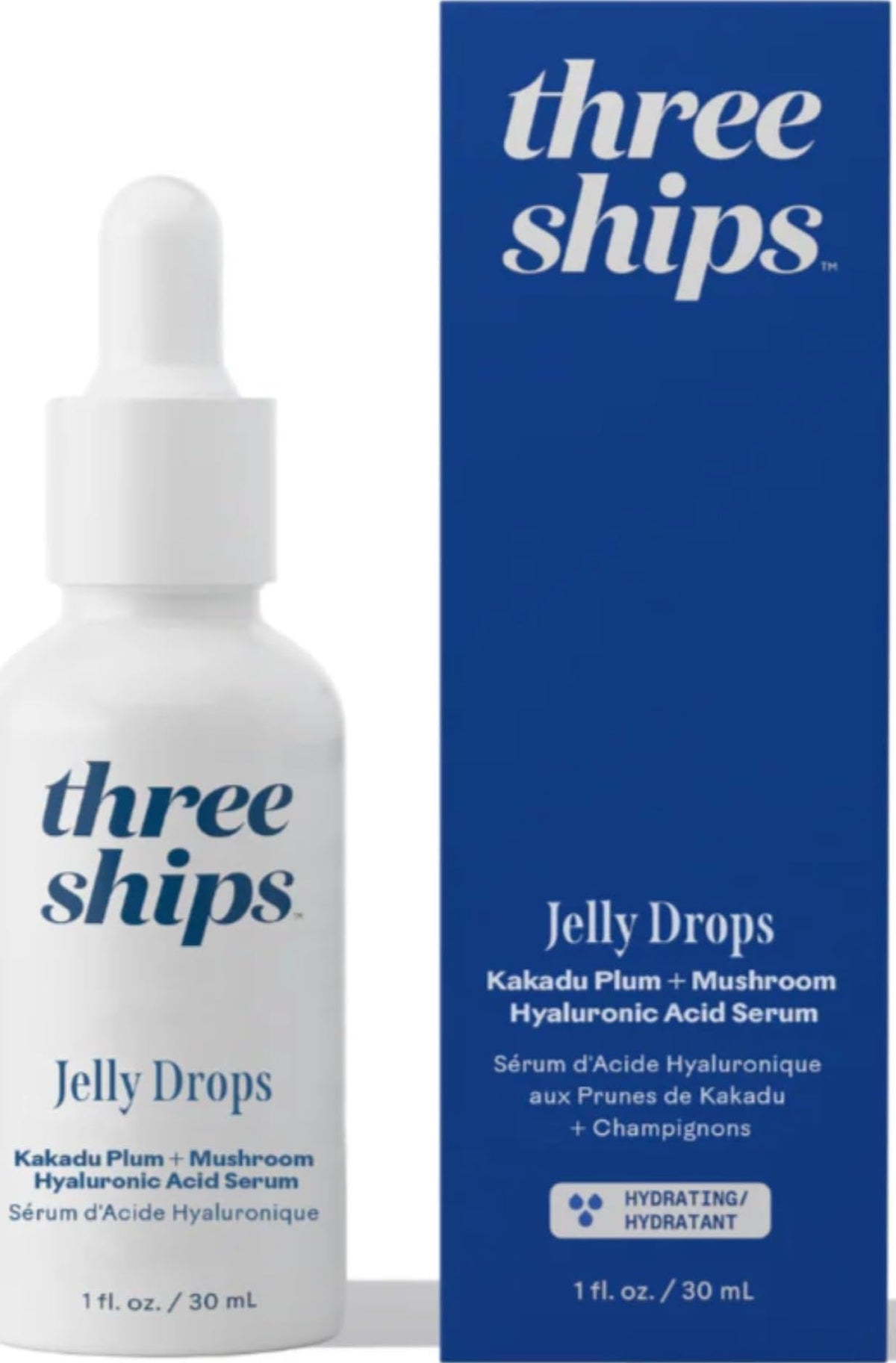 Three Ships front bottle view showing label and 30 mL size, highlights travel-friendly design