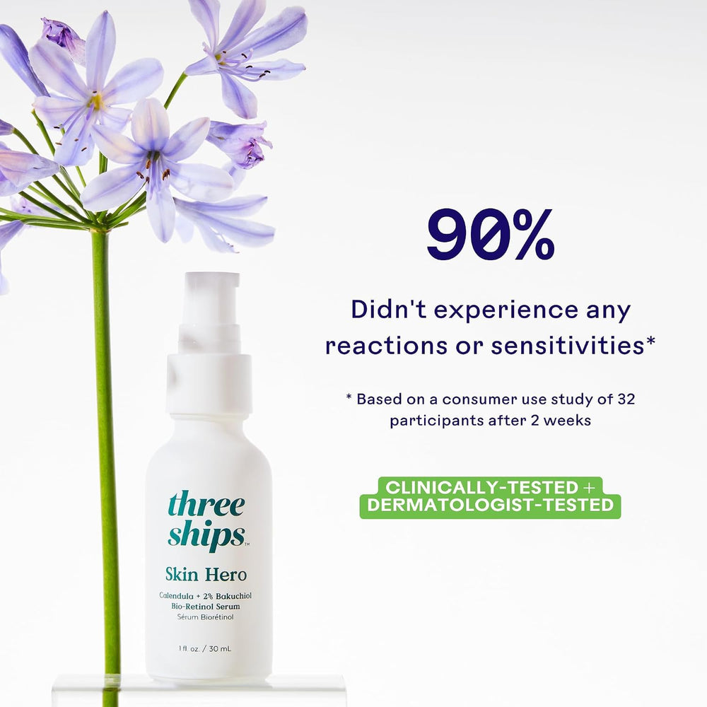 Three Ships bottle staged on bathroom counter conveying daily routine use