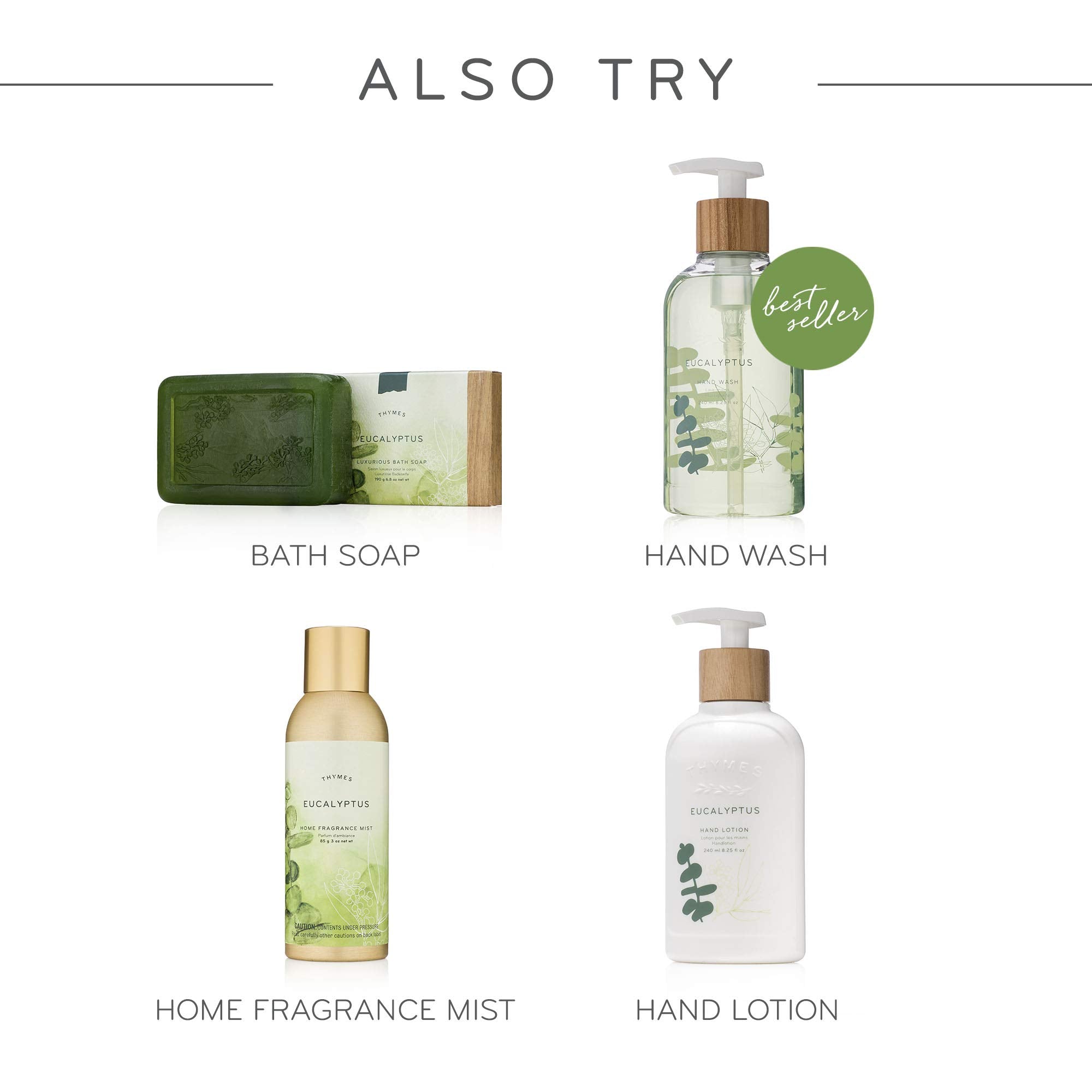 Thymes eucalyptus texture droplet on fingertip illustrating lightweight feel